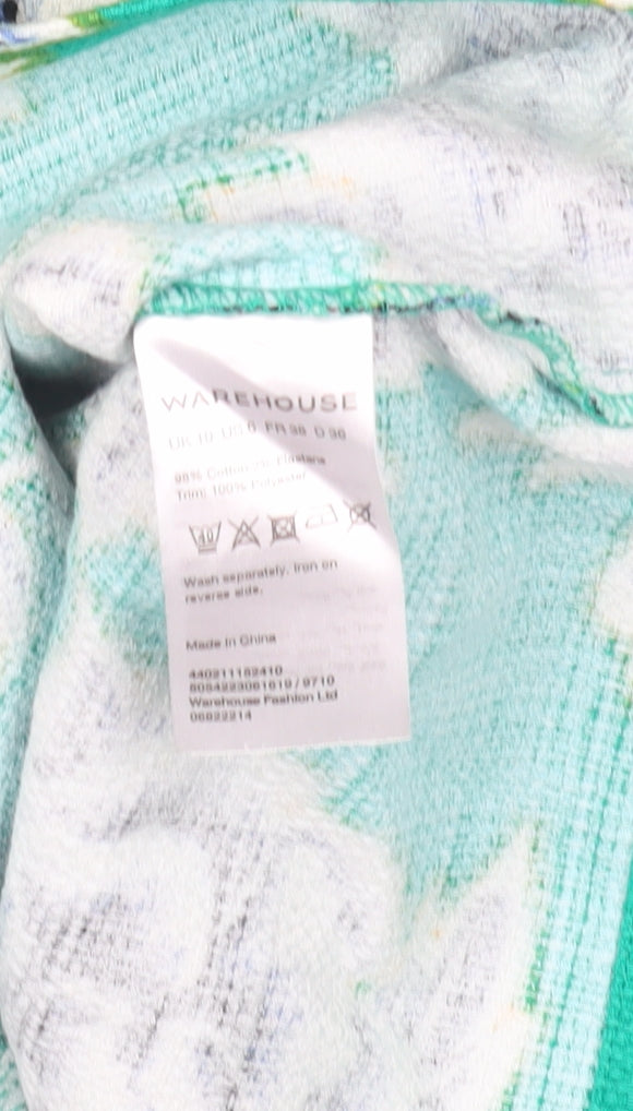 Warehouse Women's Multicoloured Floral A-Line Skirt Size 10