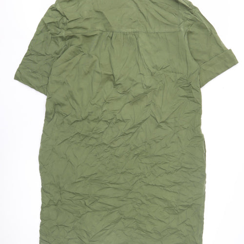 Marks and Spencer Green Henley Shirt Dress Women Size 14
