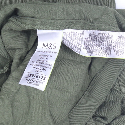 Marks and Spencer Green Henley Shirt Dress Women Size 14