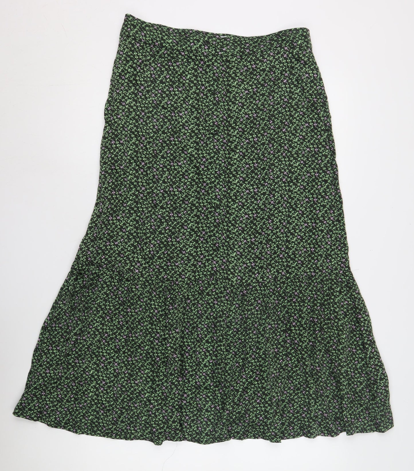 Jigsaw Women's Green Floral A-Line Midi Skirt Size 12