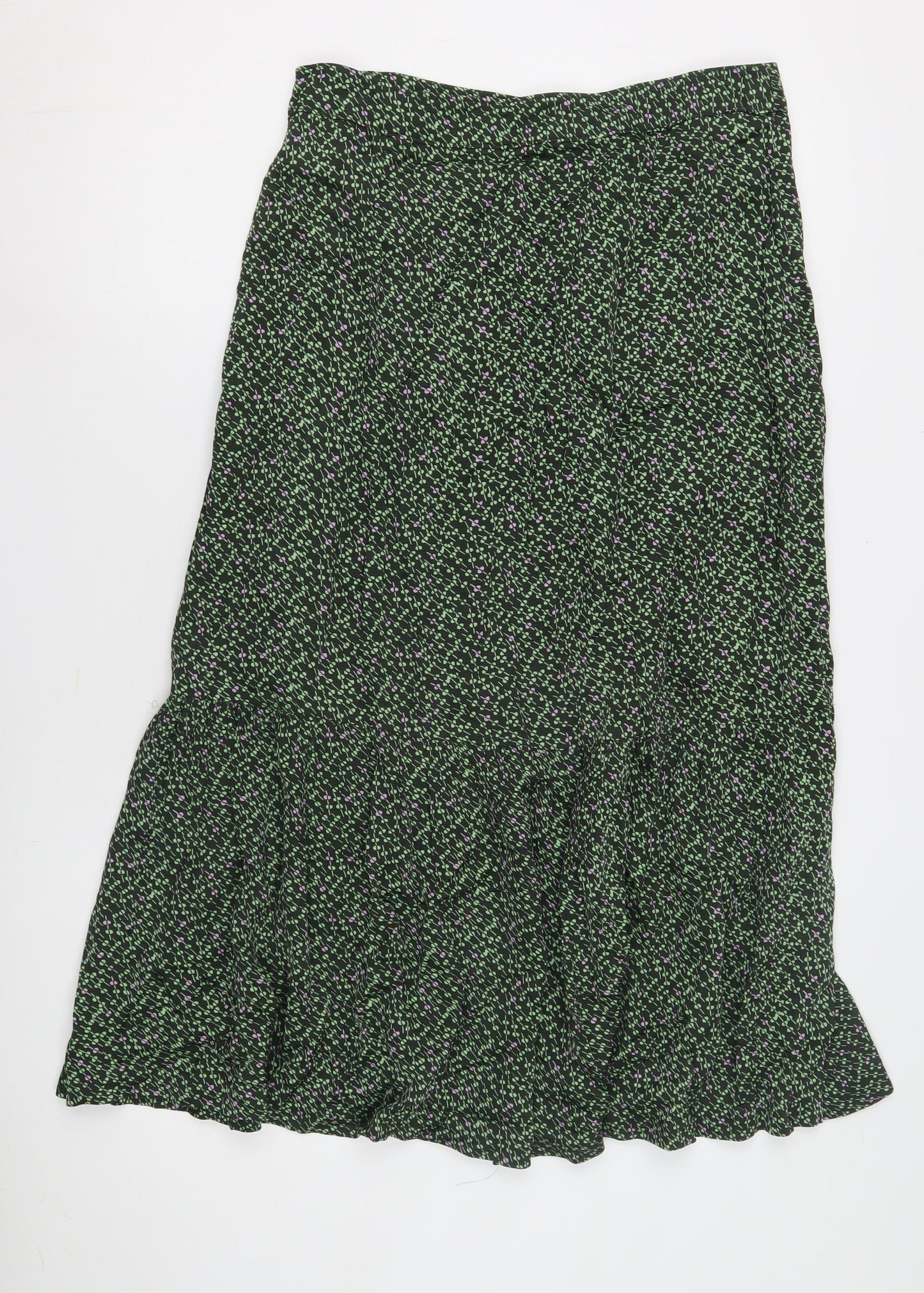 Jigsaw Women's Green Floral A-Line Midi Skirt Size 12