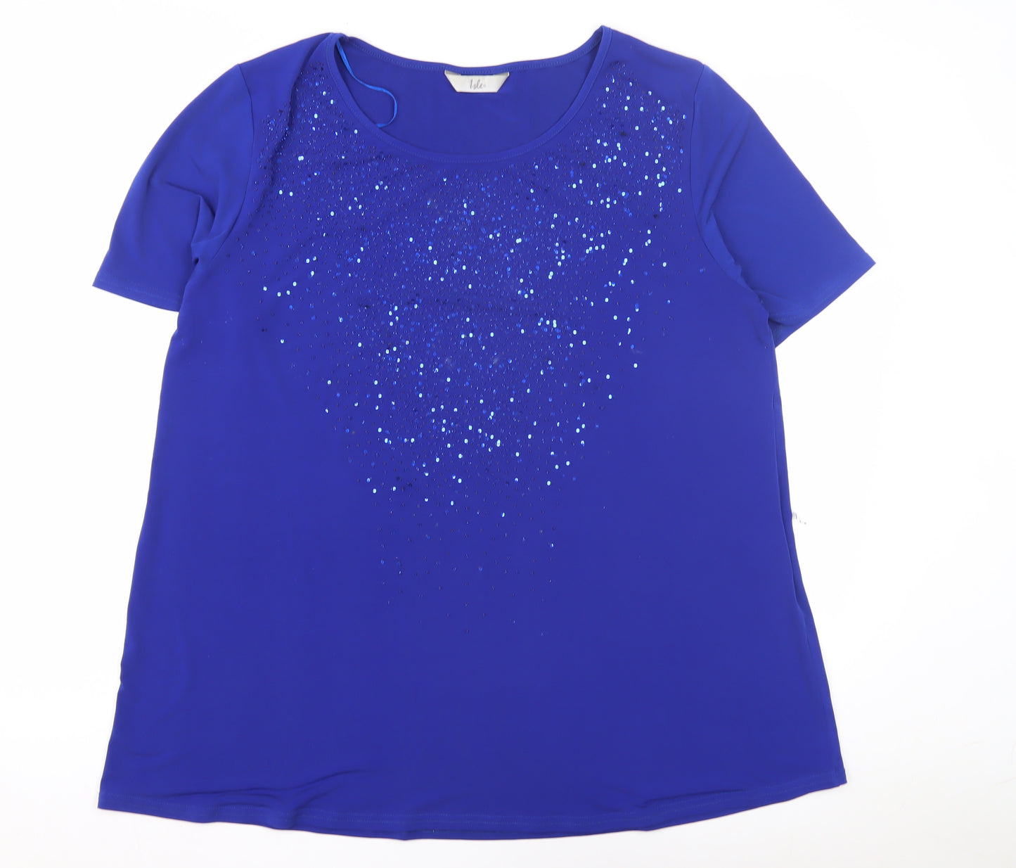 Isle Women's Blue Sequin T-Shirt - Size L