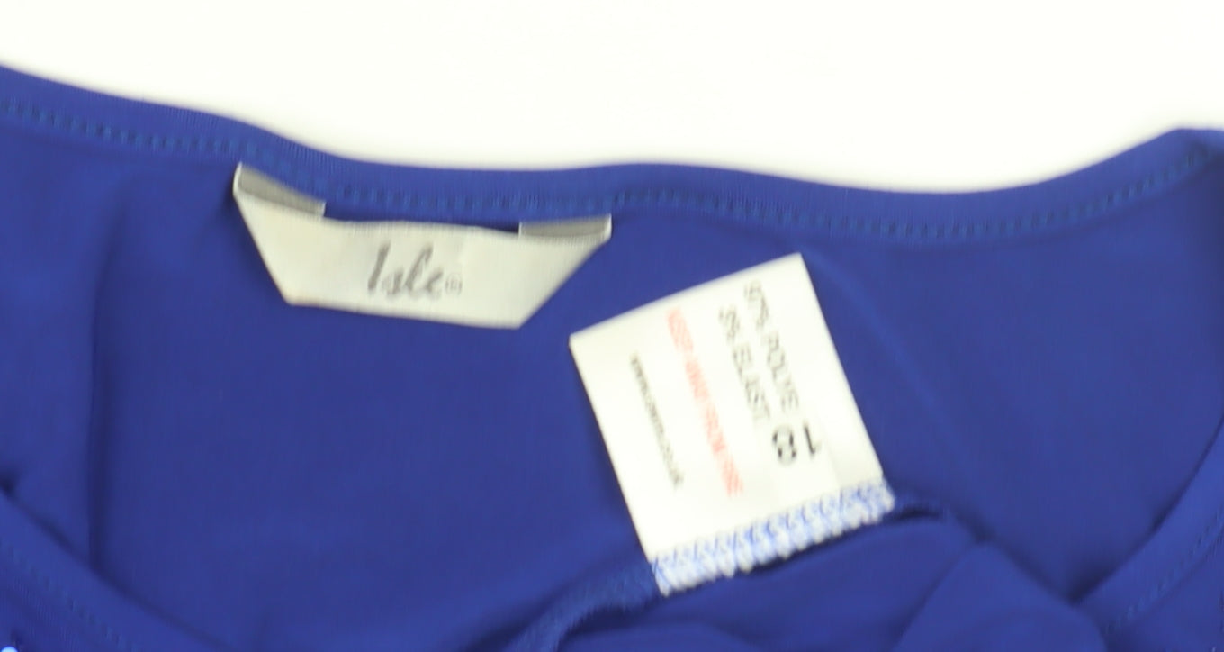 Isle Women's Blue Sequin T-Shirt - Size L