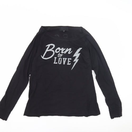 Jessy Women's Black Long Sleeve T-Shirt Size M
