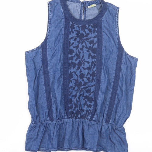 Gap Women's Blue Tunic Blouse M Sleeveless Denim