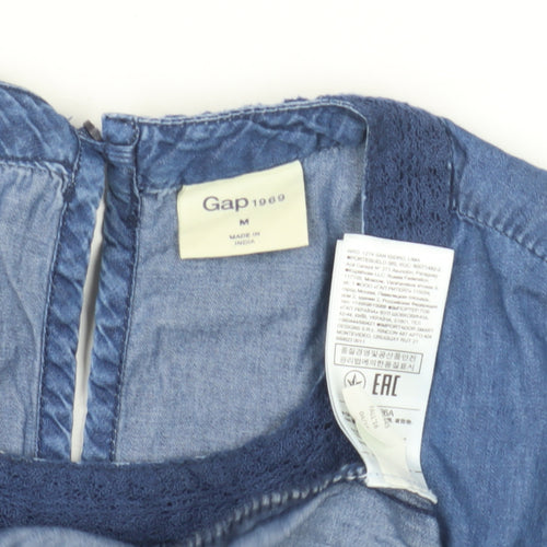 Gap Women's Blue Tunic Blouse M Sleeveless Denim