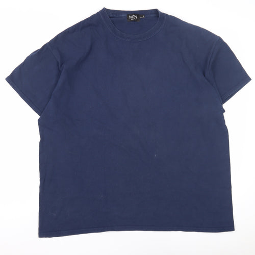 boohooMAN Men's Blue Graphic Print T-Shirt L