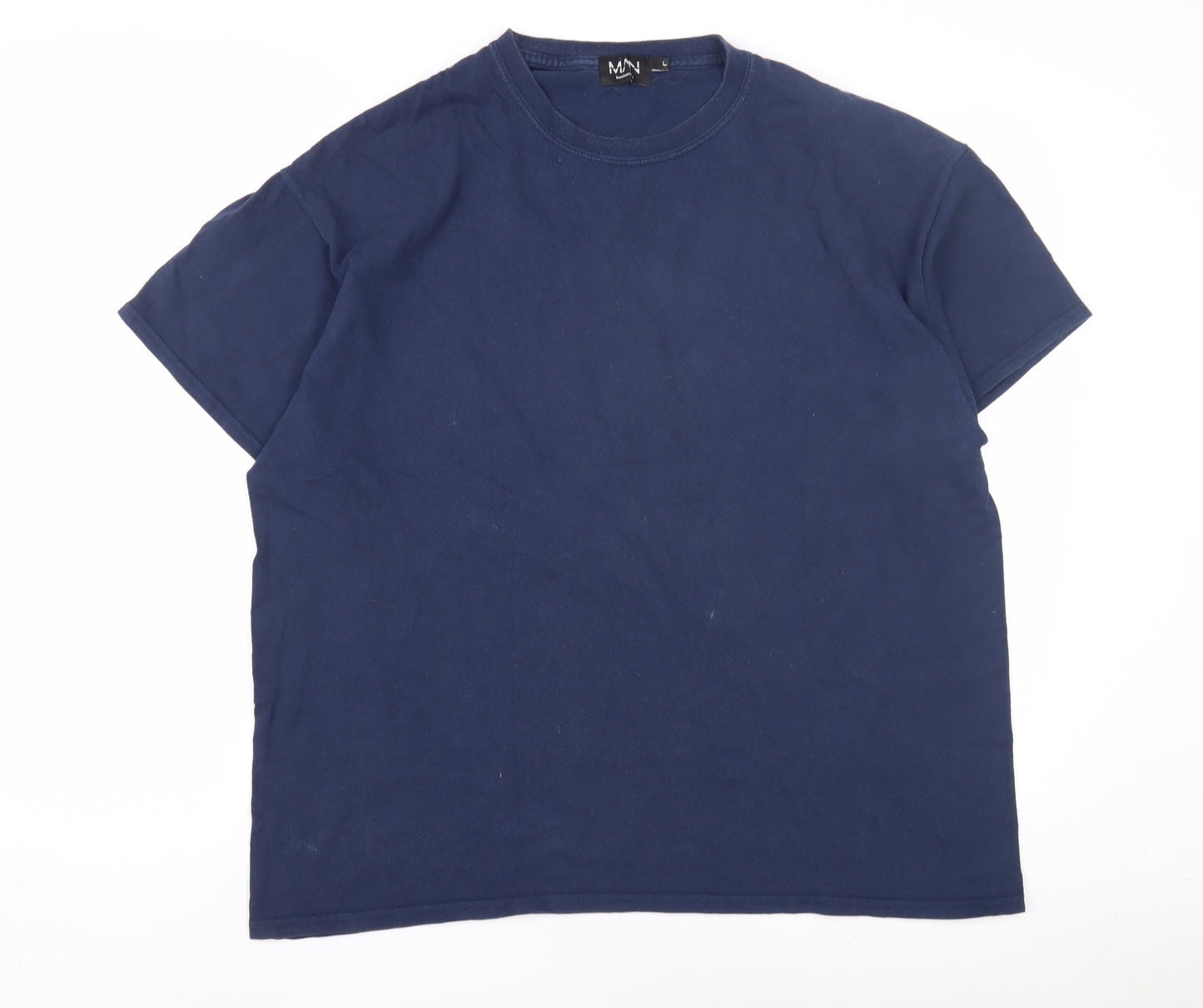 boohooMAN Men's Blue Graphic Print T-Shirt L