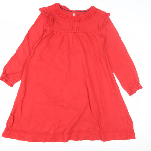 Mini Boden Girls Red Long Sleeve Dress, Size 9-10 Years