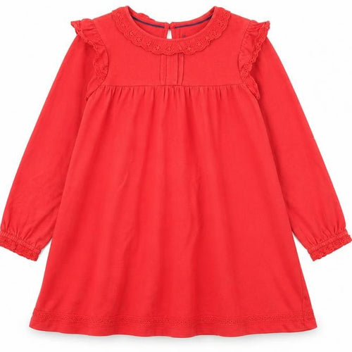 Mini Boden Girls Red Long Sleeve Dress, Size 9-10 Years