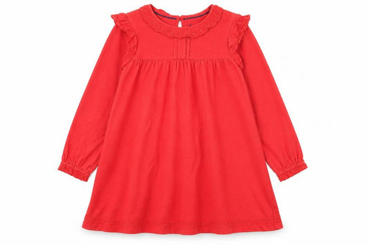 Mini Boden Girls Red Long Sleeve Dress, Size 9-10 Years
