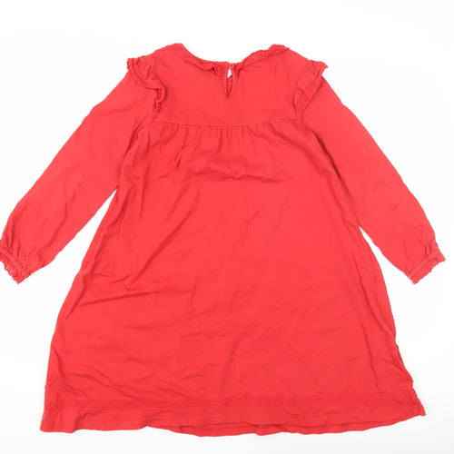 Mini Boden Girls Red Long Sleeve Dress, Size 9-10 Years
