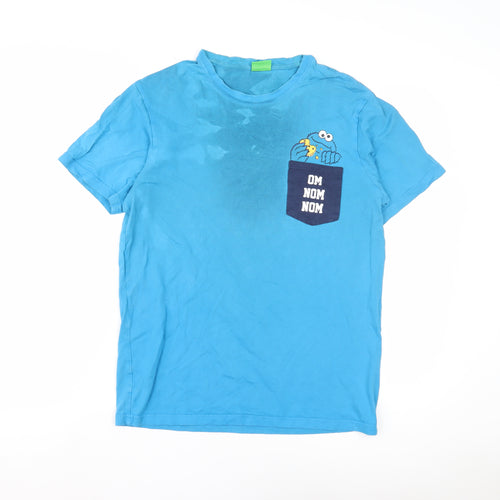George Boys Blue Sesame Street T-Shirt, S, Graphic Print