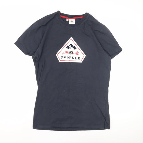 Pyrenex Men's Blue Cotton T-Shirt, M, Crew Neck