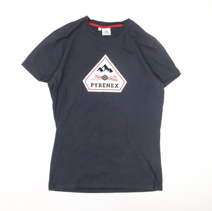 Pyrenex Men's Blue Cotton T-Shirt, M, Crew Neck