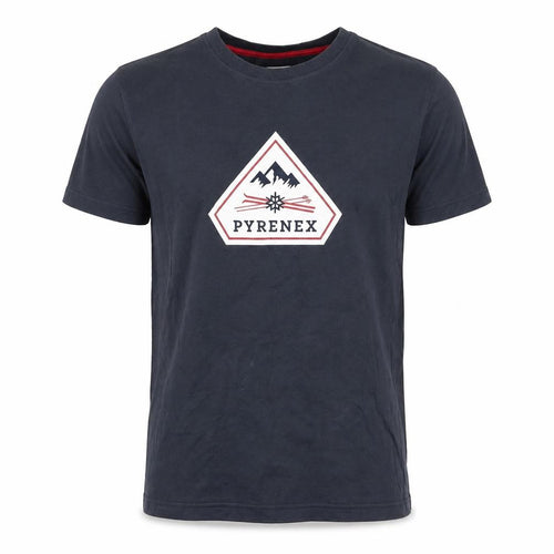 Pyrenex Men's Blue Cotton T-Shirt, M, Crew Neck