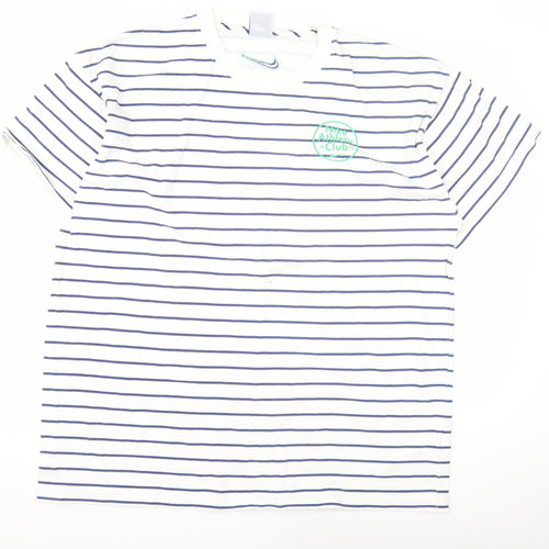 Nike Men's Striped T-Shirt Large White