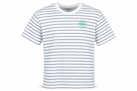 Front view of Nike Men's Striped T-Shirt Large White
