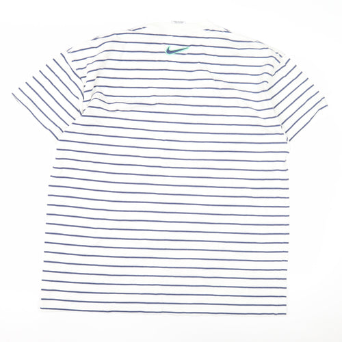 Nike Men's Striped T-Shirt Large White