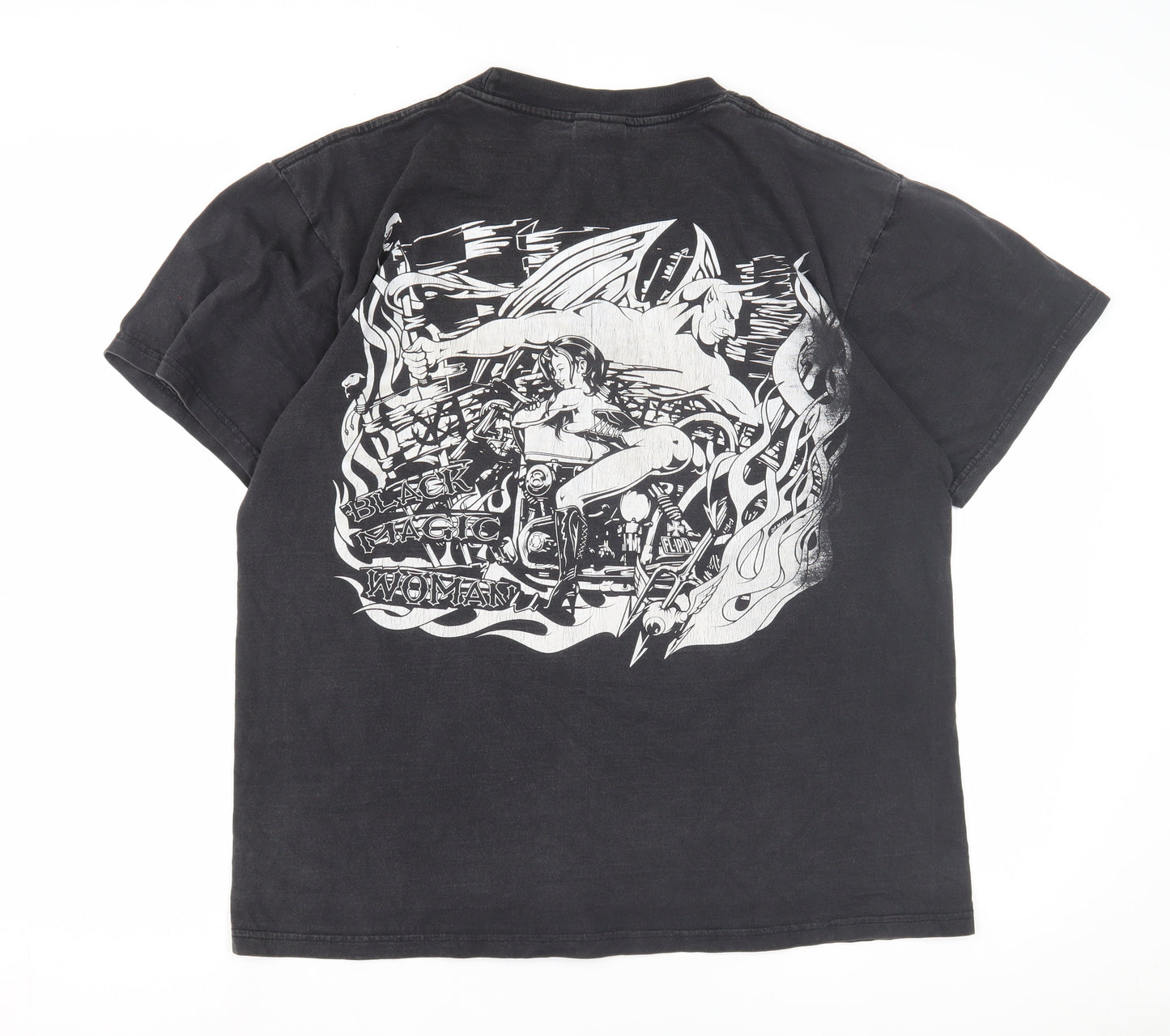MR. BIG Men's Black Biker T-Shirt, Large Rock Graphic