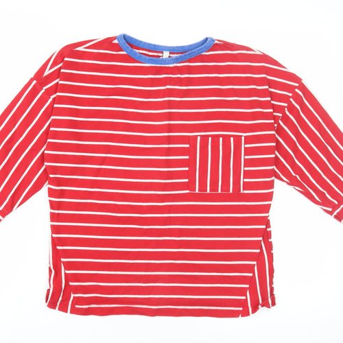 XRCICI Teens Red Striped Ringer T-Shirt XS