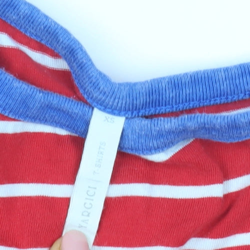 XRCICI Teens Red Striped Ringer T-Shirt XS