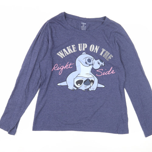 Disney Women's Blue Pyjama Top XS Long Sleeve