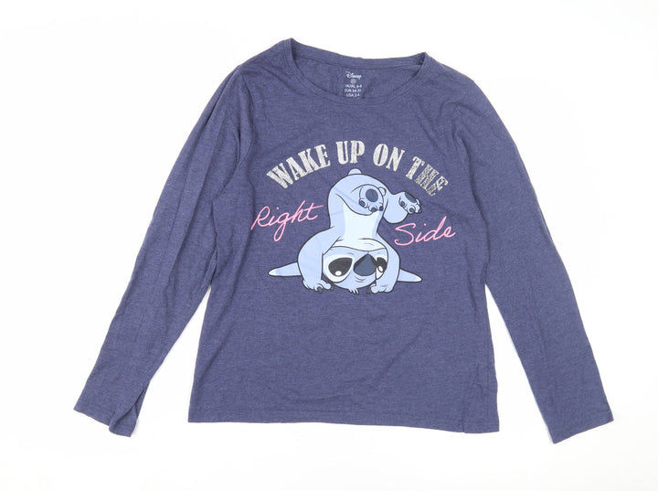 Disney Women's Blue Pyjama Top XS Long Sleeve