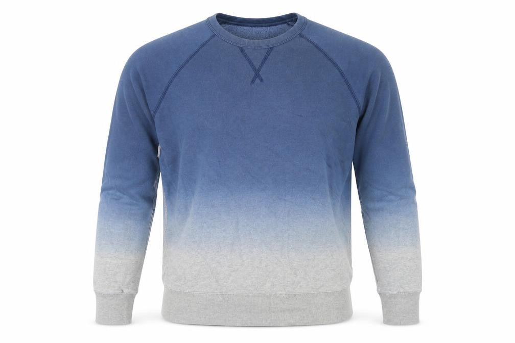 Front view of Gap Men's Blue Pullover Sweatshirt, size S, with Ombre Design