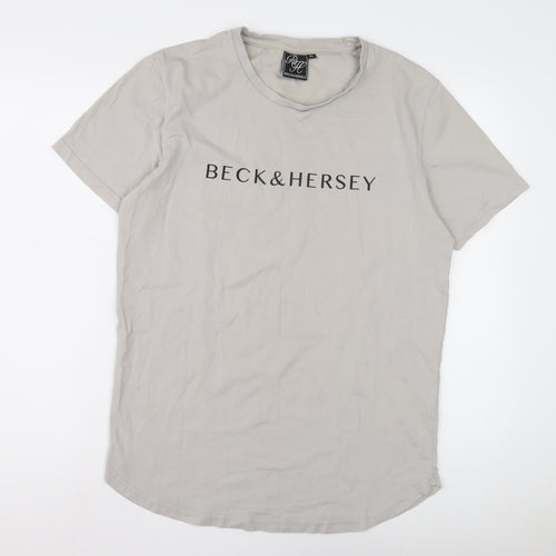 Beck & Hersey Men's Grey Cotton T-Shirt XL Short Sleeve