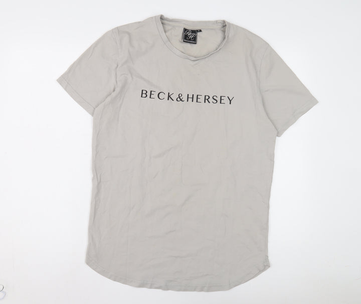Beck & Hersey Men's Grey Cotton T-Shirt XL Short Sleeve