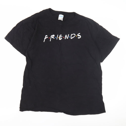 Famona Men's Black Friends T-Shirt, Size L, TV Show Graphic