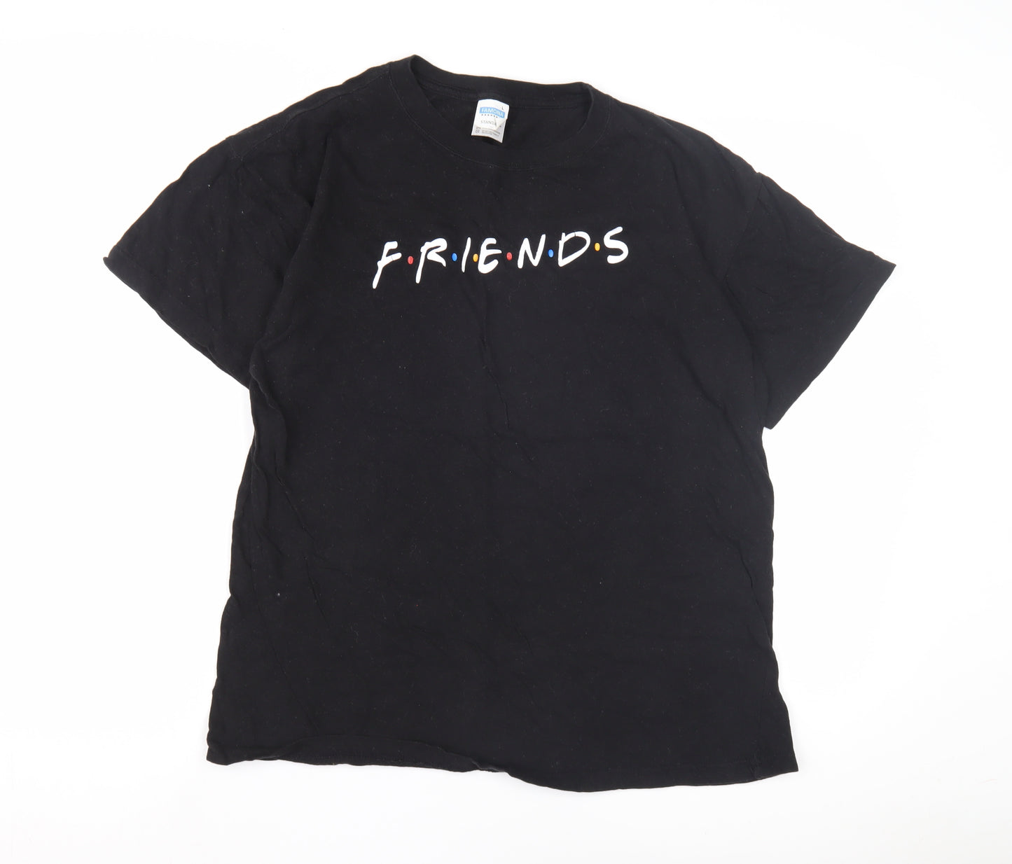 Famona Men's Black Friends T-Shirt, Size L, TV Show Graphic