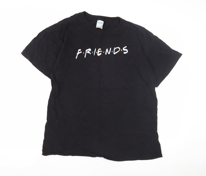 Famona Men's Black Friends T-Shirt, Size L, TV Show Graphic