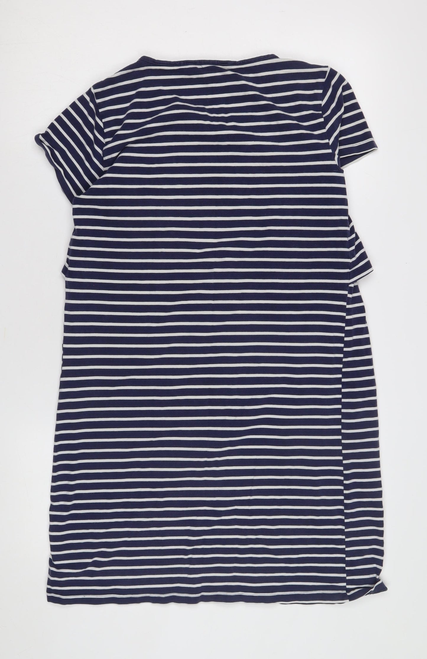 Blue Striped T-Shirt Dress, Women's Medium, Casual