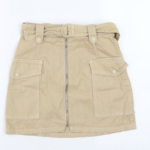 Topshop Women's Beige Cargo Skirt Size 6