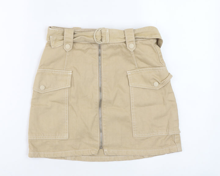 Topshop Women's Beige Cargo Skirt Size 6