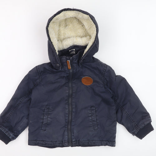 H&M Unisex Baby & Toddler Blue Puffer Jacket 24 Months
