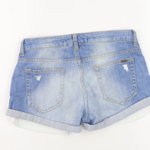 Zara Women's Blue Cut-Off Denim Shorts Size 8