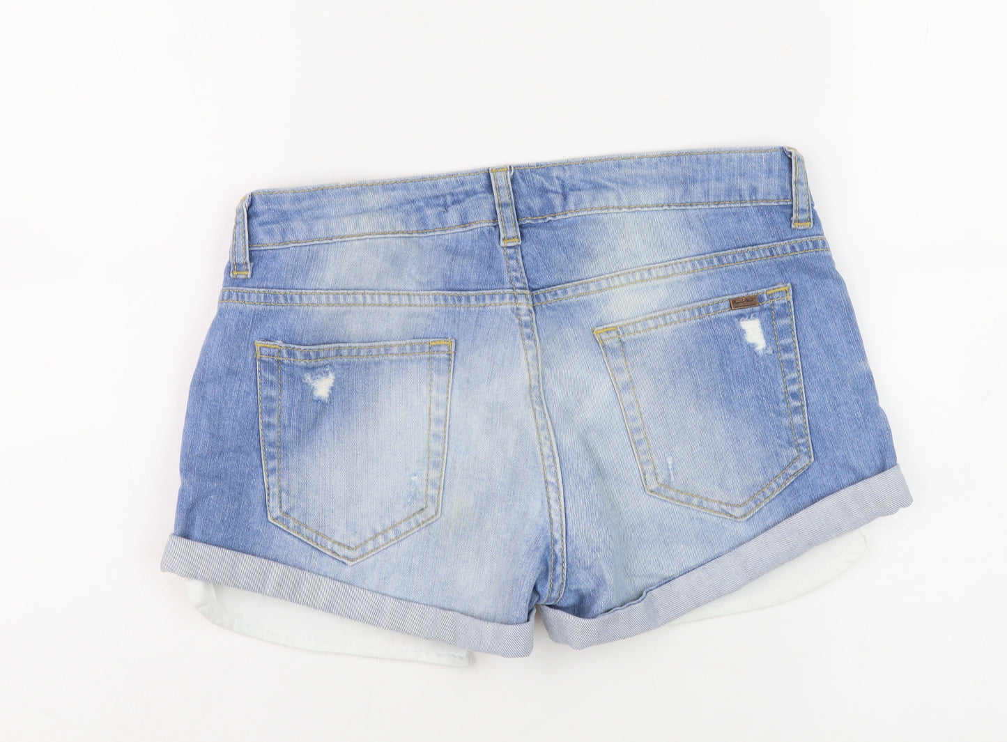 Zara Women's Blue Cut-Off Denim Shorts Size 8