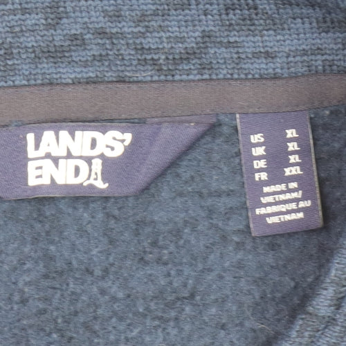 Lands' End Men's Blue XL 1/2 Zip Fleece Sweatshirt