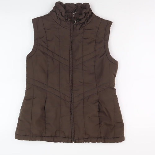 Authentic Casualwear Women's Brown Quilted Waistcoat, Size 12