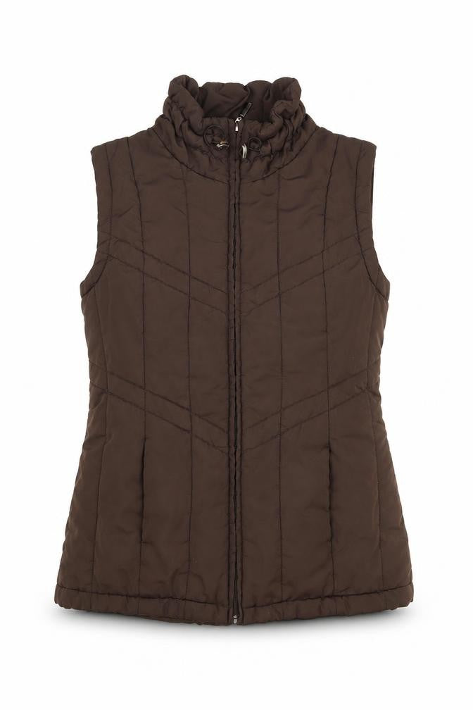 Authentic Casualwear Women's Brown Quilted Waistcoat, Size 12