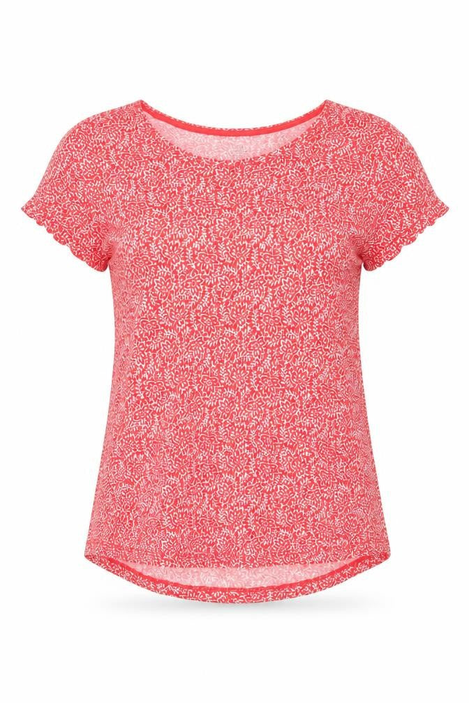 Gap Women's Red Floral T-Shirt, Size S, Short Sleeve