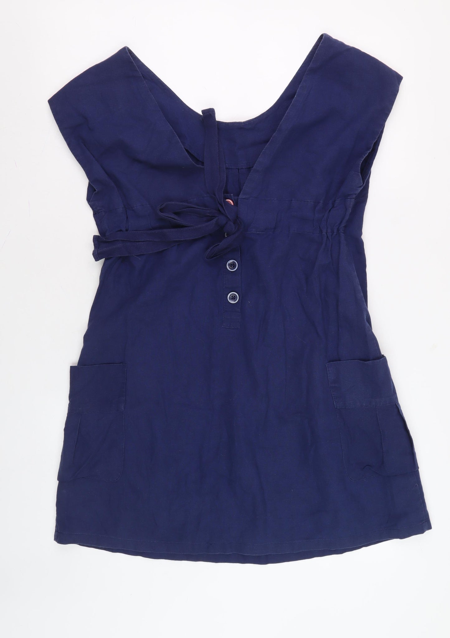 Joules Women's Blue Cotton Flax Dress Size 10