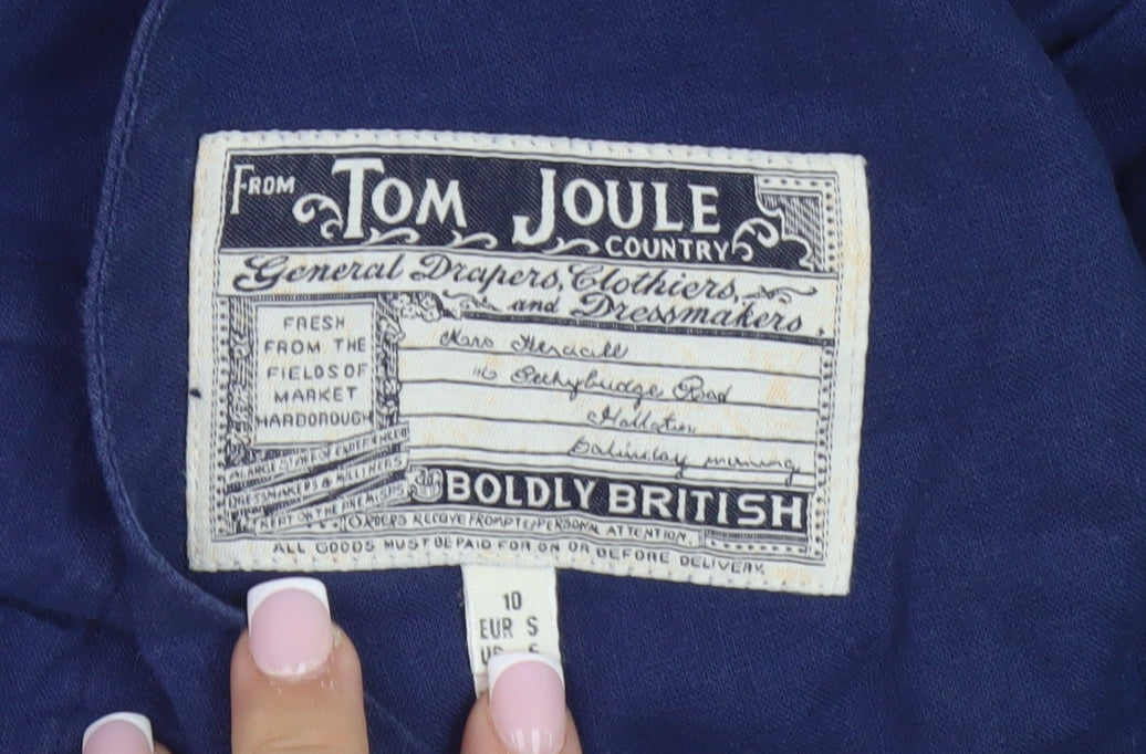 Joules Women's Blue Cotton Flax Dress Size 10
