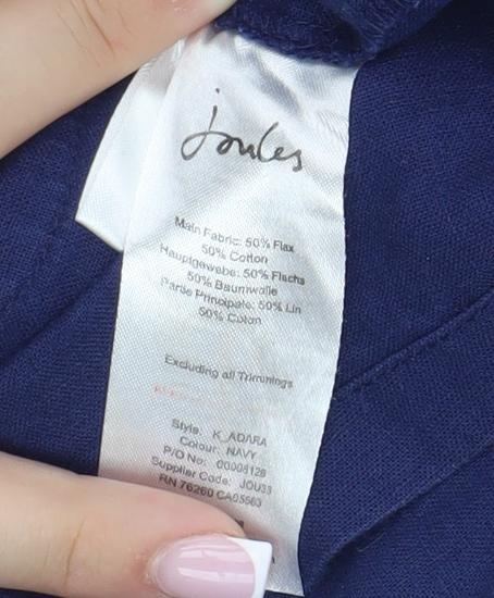 Joules Women's Blue Cotton Flax Dress Size 10