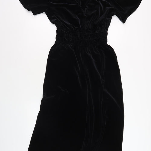 Editor's Cut Black Velvet Jumpsuit, Size 10, Women's Party Wear