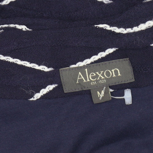 Alexon Women's Blue Button-Up Geometric Top M