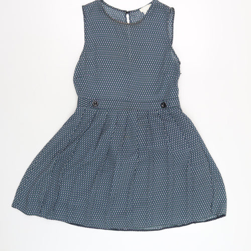 John Lewis Women's Blue Geometric Shift Dress S